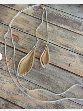 NWT J Jill Drop Necklace w Adjustable Front + Earrings